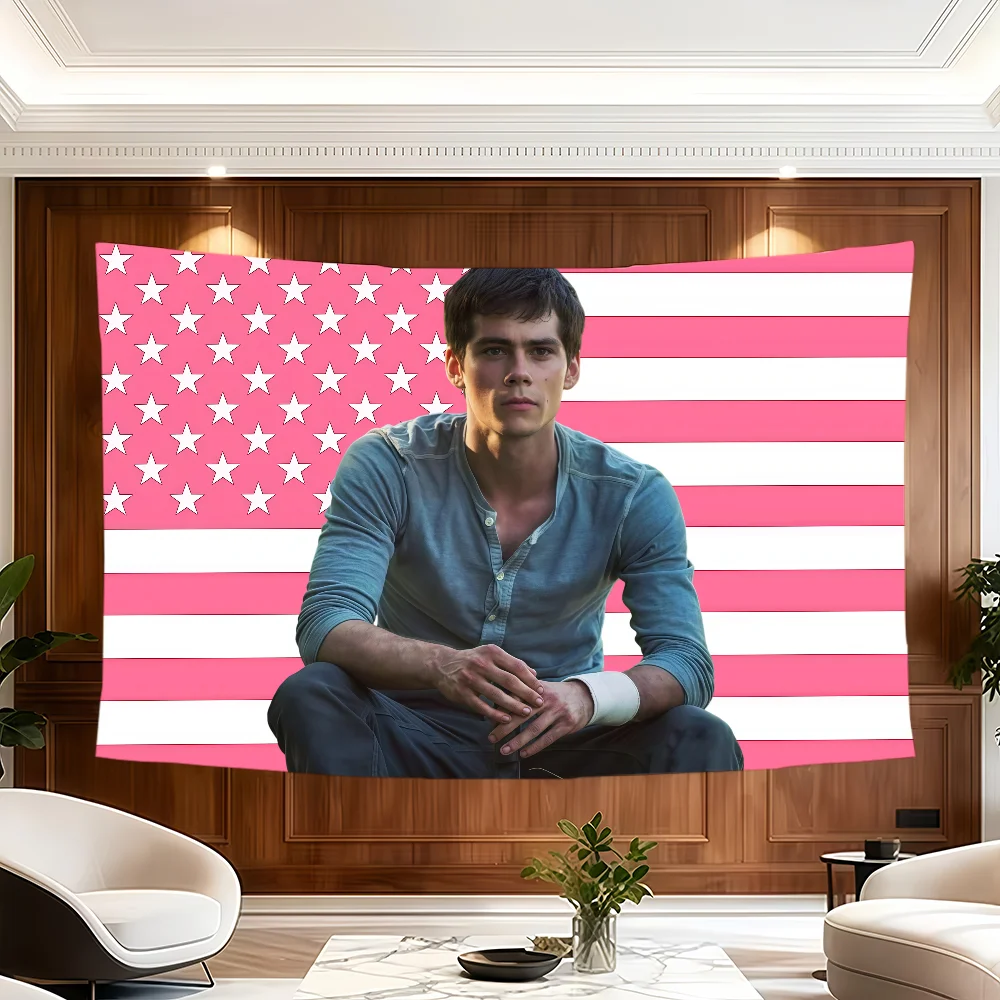 Actor D-Dylan O'Brien flag Room Decoration Wall Tapestry Hanging Aesthetic Bedrooms Advertising Banner