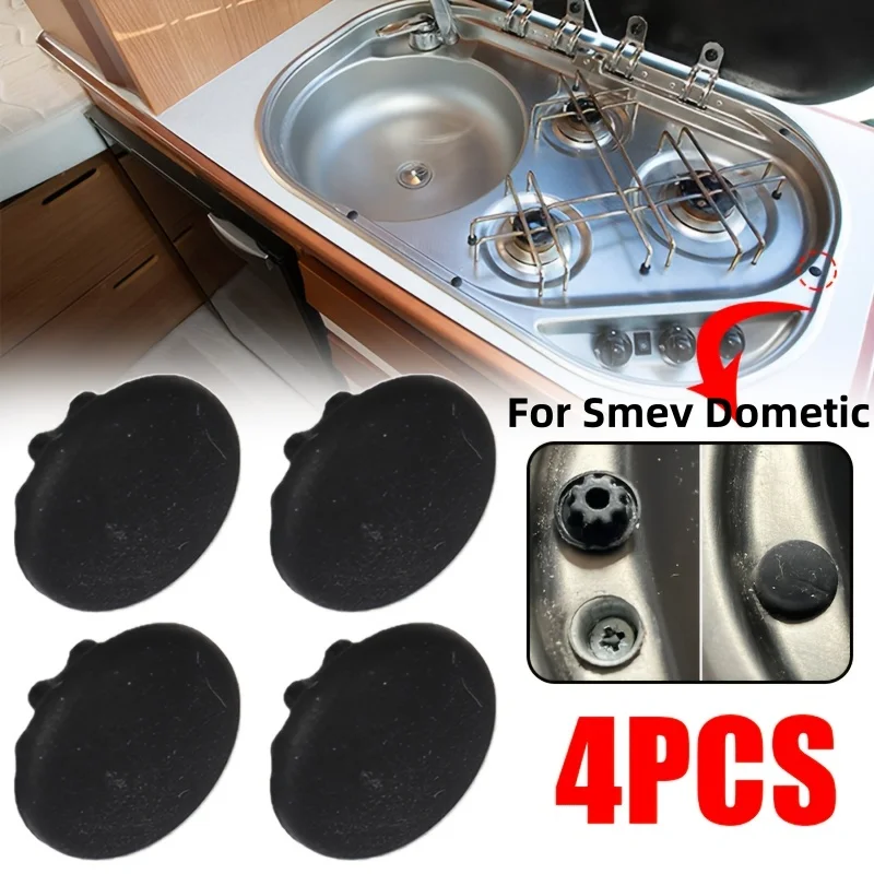 4PCS Cog Sink Hob Cooker RV Black Screw Cap Covers  For Smev Dometic Motorhome Caravan Camper Van RV Accessories