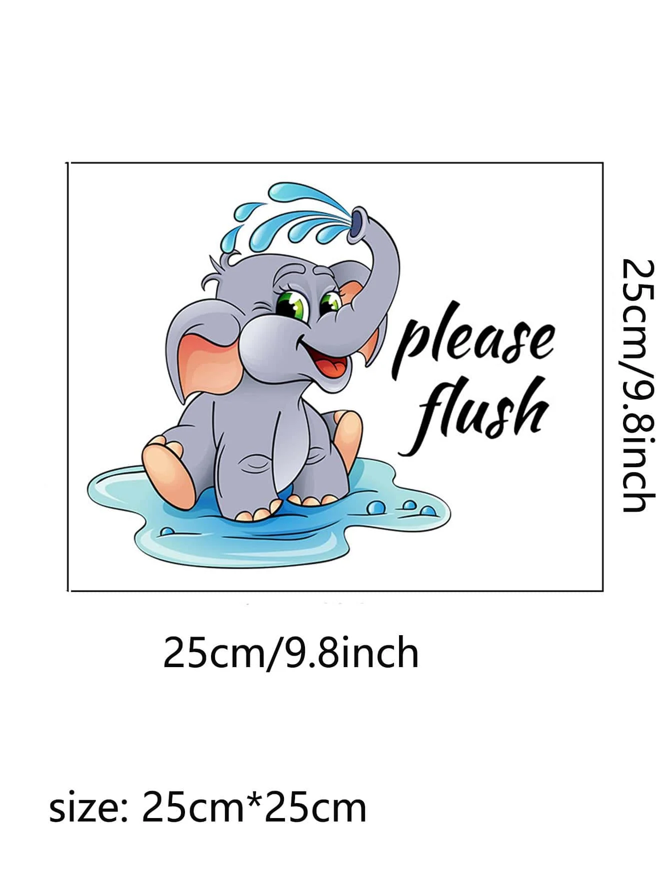 Toilet seat sticker Cartoon elephant cute creative bathroom toilet sticker decorative wall sticker waterproof sticker 1