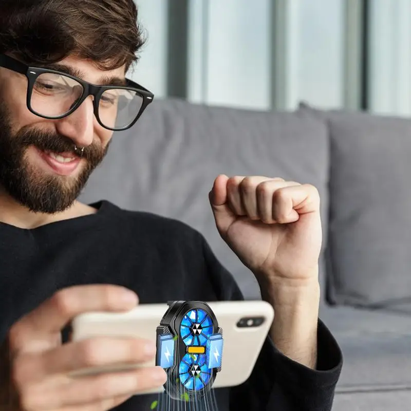 FS01 Dual Fan Rechargeable/Plug-in Mobile Phone Radiator Air-cooled Back Clip Game Cooler for AndroidIOS PUBG Cool Heat Sink