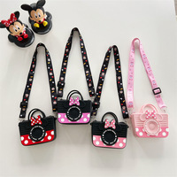 Disney Shoulder Bag Mickey Mouse Cartoon Anime Minnie Mickey Silicone Pocket Pack Crossbody Coin Bag Children's Backpack Gifts