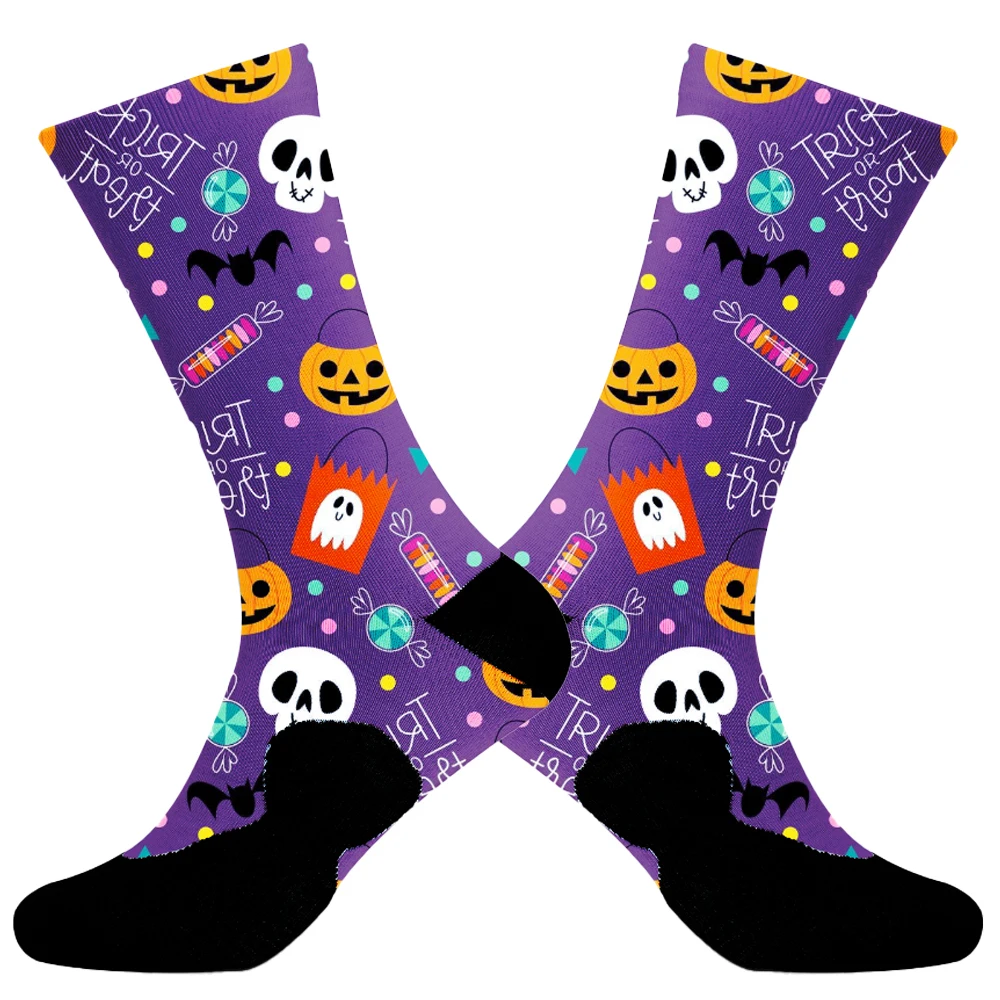 New  Women  Socks Men's Holiday Gift Socks Halloween Creative Pumpkin Crazy Anime Horror Hip Hop Trendy Socks