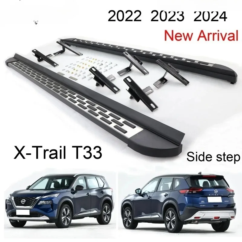 Suitable for X-trail Rogue T33 2021 2022 2023 2024 OEM Side Step Pedal, Fashionable Model, Load 250kg, Free Drilling