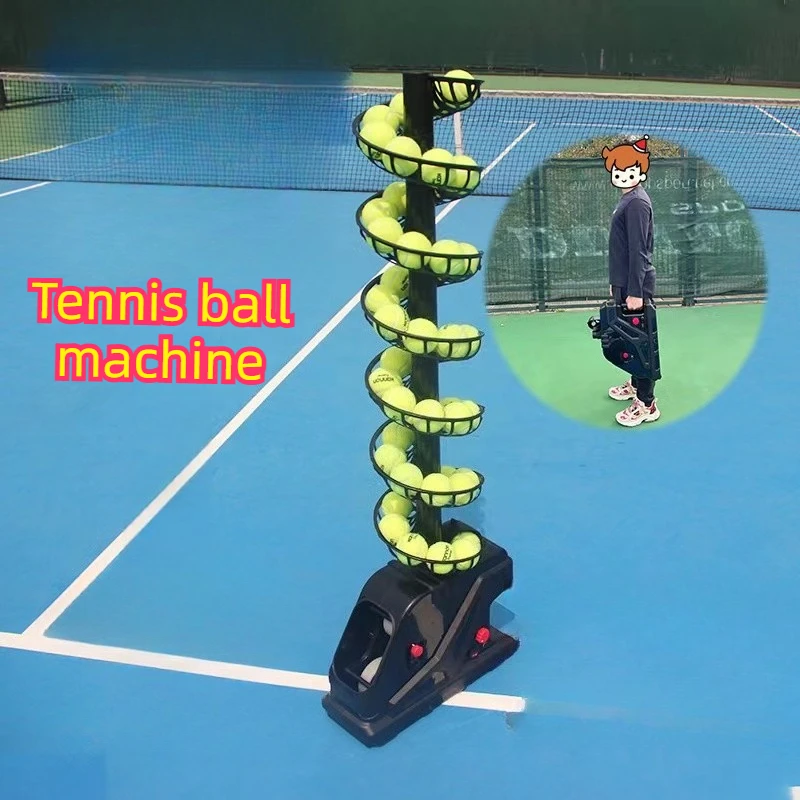 Adjustable Tennis Serving Machine Handheld Lightweight Tennis Serve Device Large Capacity Ball Trainer Portable Sports Equipment