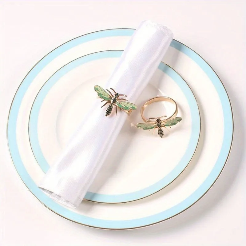 1PC Elegant Napkin Rings Honey Bee Dragonfly Napkin Buckle T