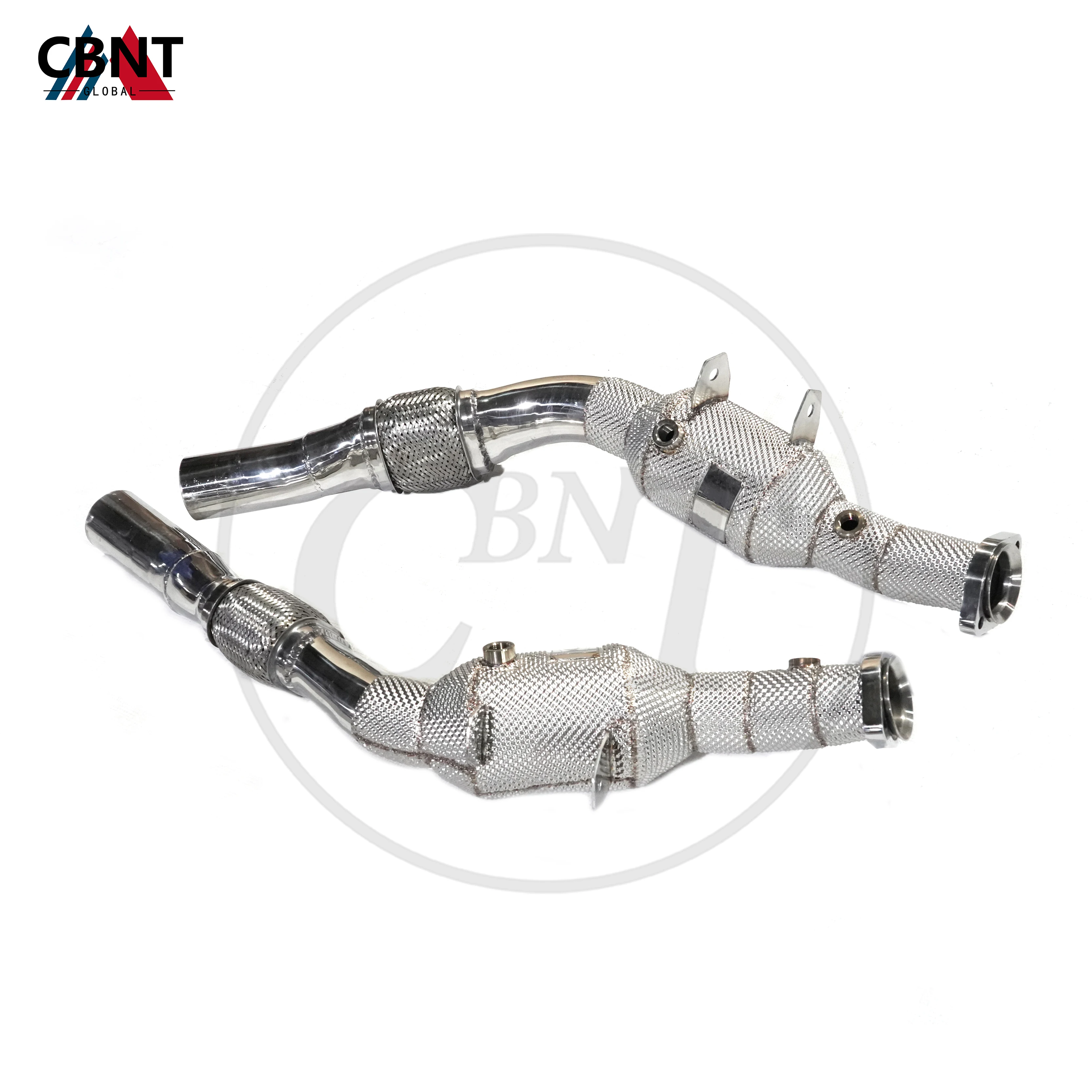 

CBNT Exhaust-Pipe for Mercedes Benz Maybach S400 W222 Catted/Catless Downpipe with Heat Shield SS304 Tuning Exhaust System