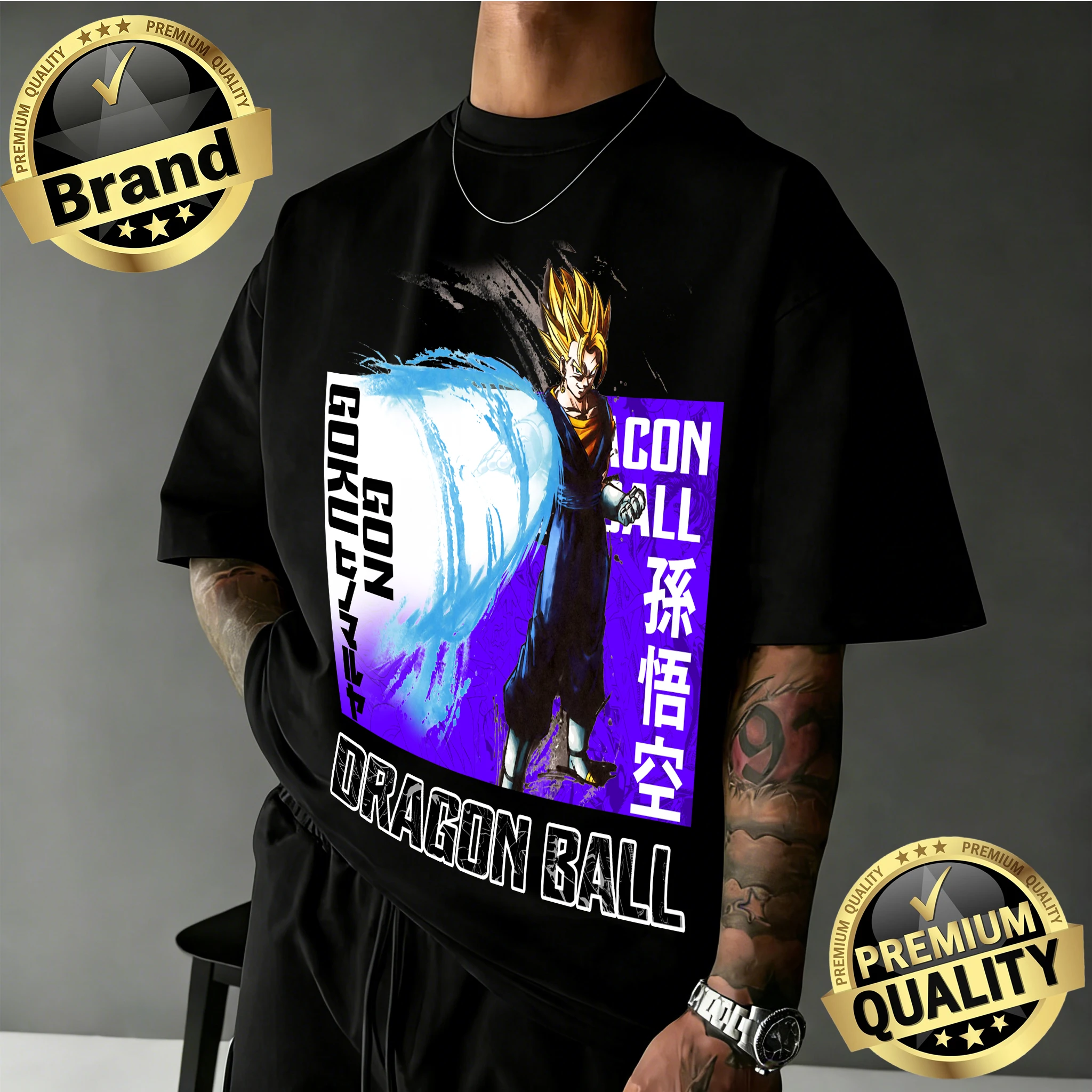 

2026 Summer New Arrival Dragon Ball Oversized Retro Anime T-shirt | Goku Kamehameha Retro Graphic Print 100% Cotton Casual Tee