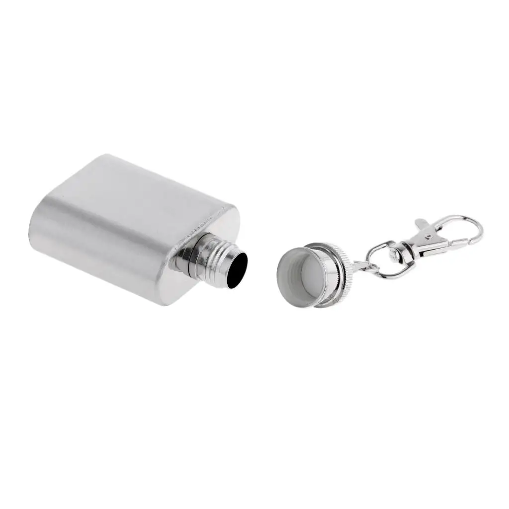 Mini Whiskey Flask Key Chain Stainless Steel Pocket Alcohol Flagon Portable Barware for Travel and Outdoor Events