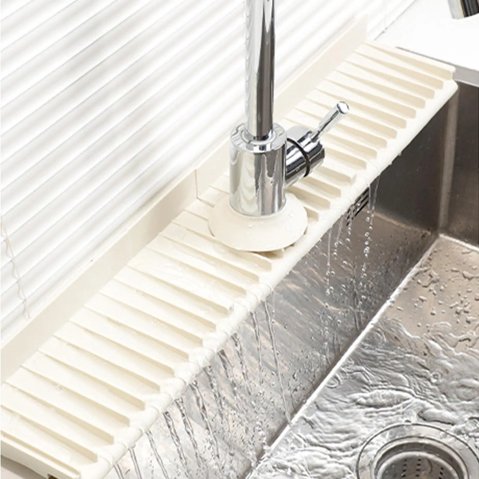 Kitchen Sink Water Splash Guard 20x10x5cm Drying Organizer Cuttable Silicone Bathroom Sink Splash Guard For Bathtub Shower