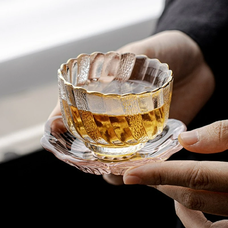 

Japanese Style Glass TeaCup Heat-resistant Household Thickened Kung Fu Tea Set Tea Bowl Cup Transparent Small Tea Cup New