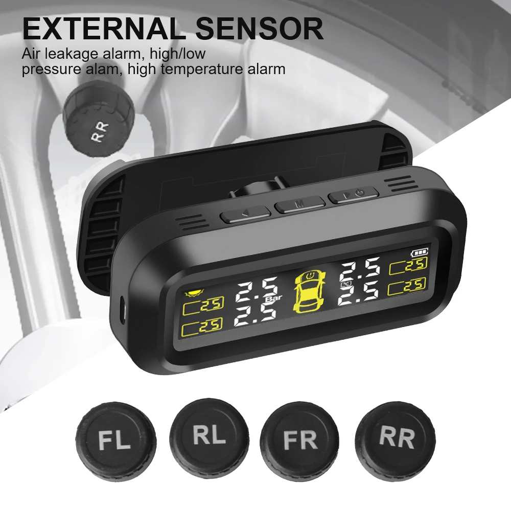 

Tire Pressure Monitoring System Car Tyre Pressure Monitor Tyre Pressure Alarm With 4 External Sensors