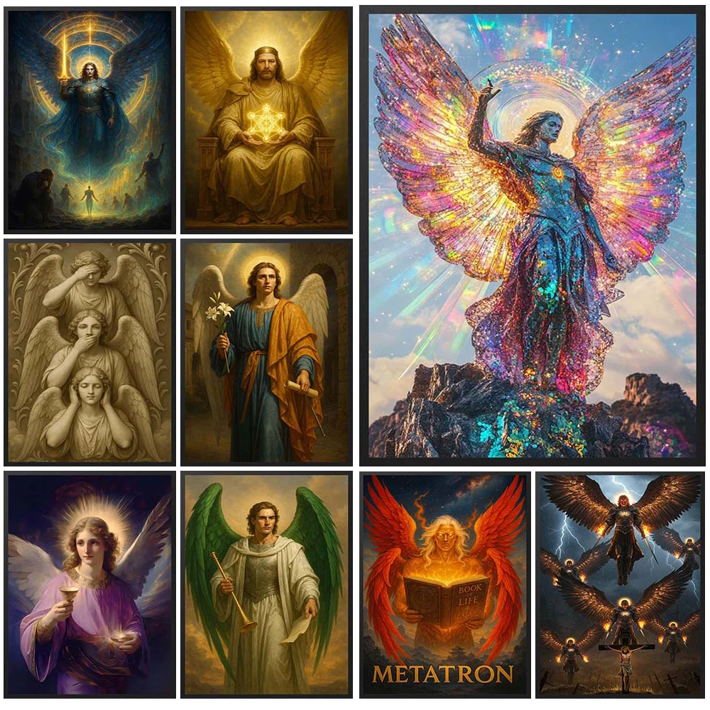 Religion Spirituality Arcangelo San Michele Catholicism Poster Wall Pictures For Church Decor Wall Art Canvas Painting Unframed