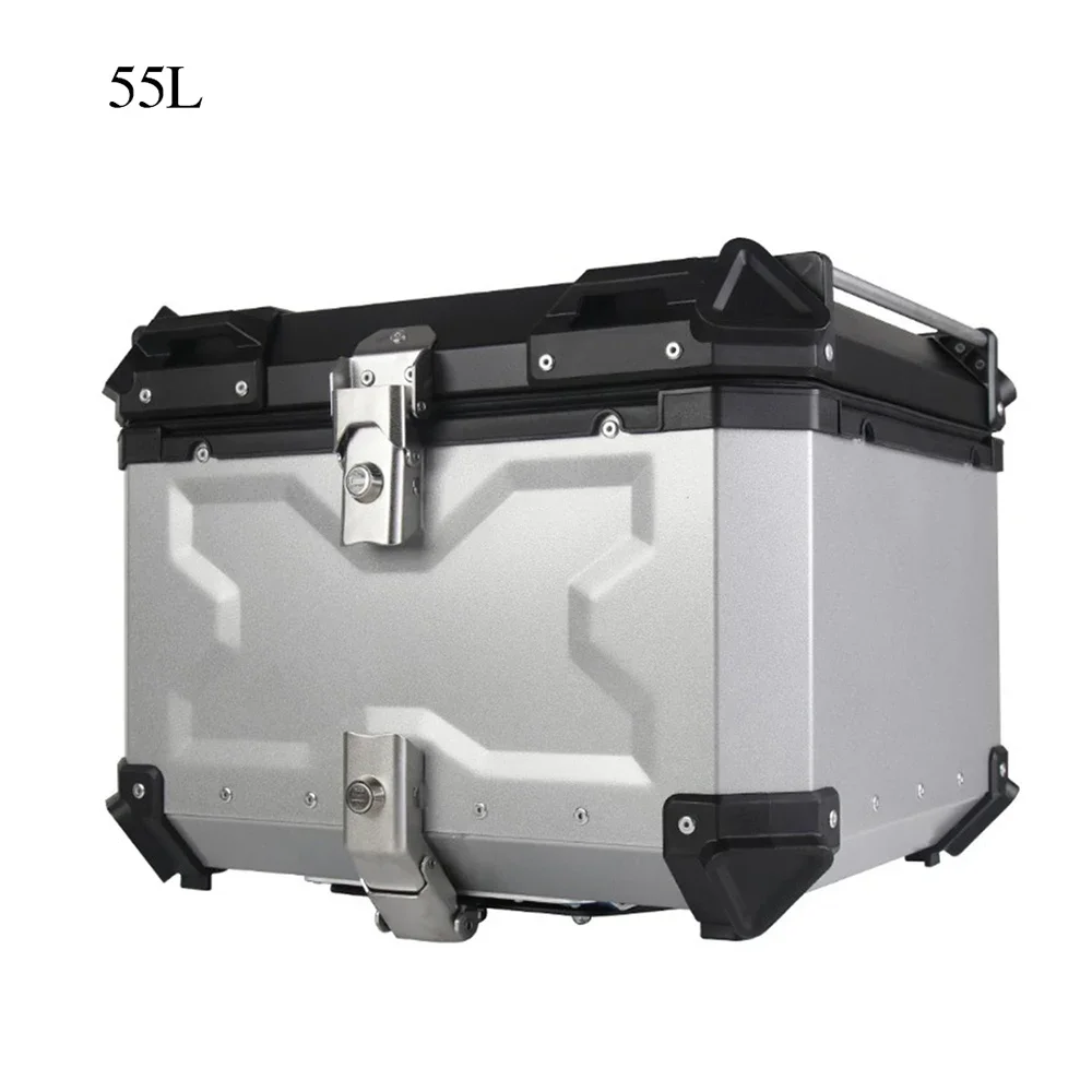 55L Universal Motorcycle Aluminum Alloy Rear Trunk Luggage Case Quick Release Electric Motorbike Waterproof Tail Box Storage Box