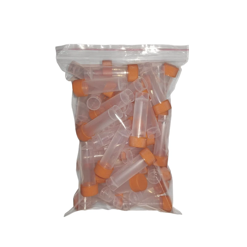 5ml Chemistry Plastic Test Tubes With Clear Specimen Transparent Sample Storage Refrigeration Container Tube 50pcs/bag