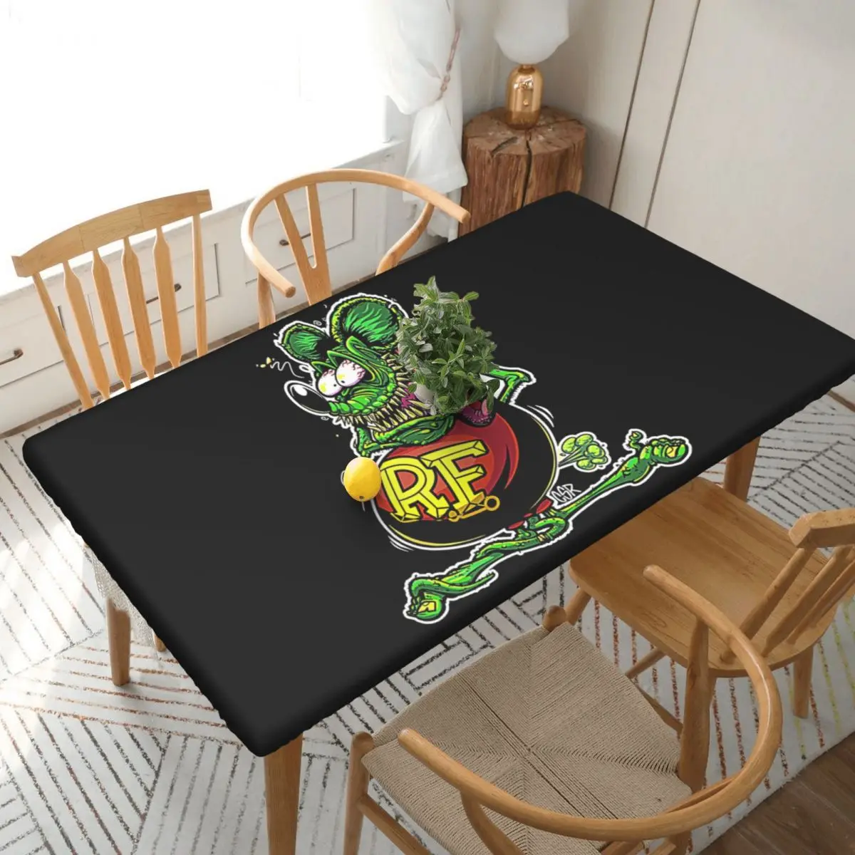 Bootleg Rat Fink Custom Rectangular Tablecloth Oilproof Table Cover for Dining Events Table Cloth