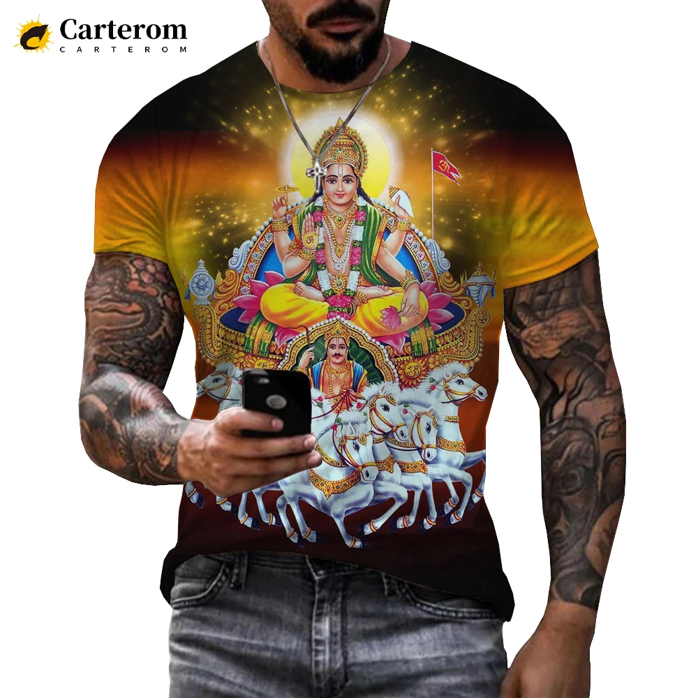 Hindu Lord God Vishnu 3D T-shirt Hinduism Shiva Printed Streetwear Believer Myth Tops Men Women Fashion Casual Funny Tshirt