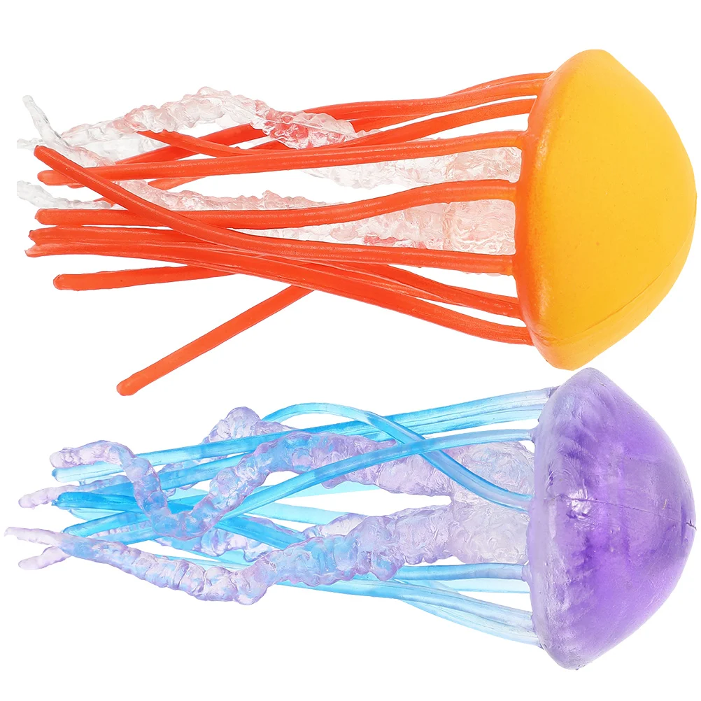 2 Pcs Delicate Decorate Jellyfish Model Child Plastic Simulation Marine Sea Animals