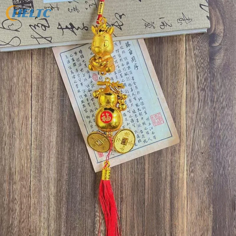 1 Buah 2026 Tahun Kuda Ornamen Hiasan Dinding Tahun Baru Dekorasi Keberuntungan Hadiah Liontin Kecil Pot Tanaman Hijau Pindah Rumah