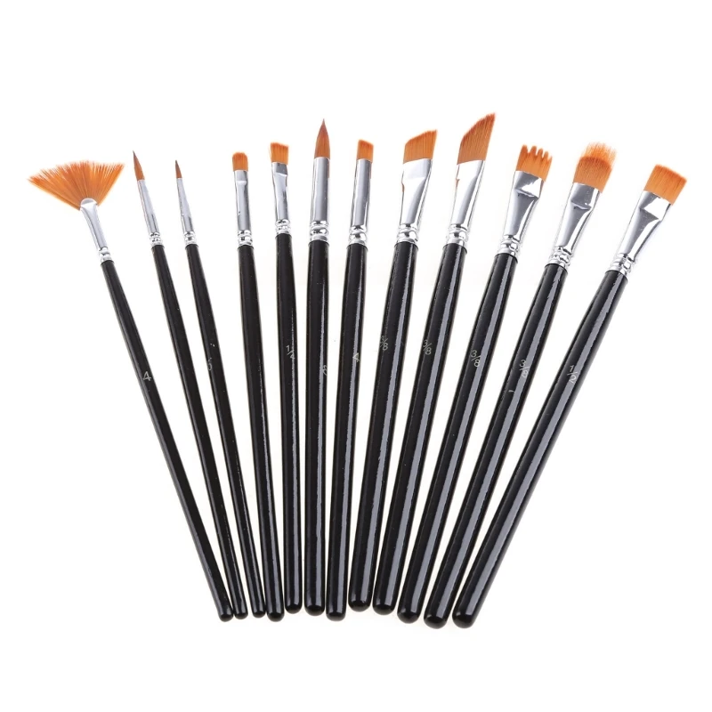 نايلون الشعر الفنان فرشاة الطلاء مجموعة ، ألوان مائية الاكريليك النفط الطلاء اللوازم ، JAN18 ، 12X ، جديد