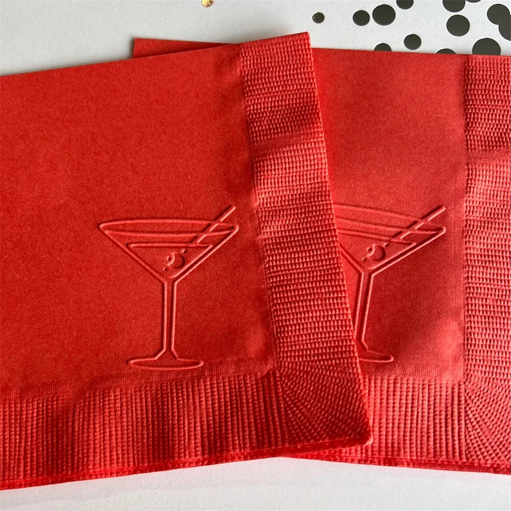 Martini Napkin ~ Embossed Paper Napkin ~ Birthday ~ Wedding ~ Bachelor Party ~ Bachelorette Party ~ Bar ~ Party ~ Martini ~ Beve