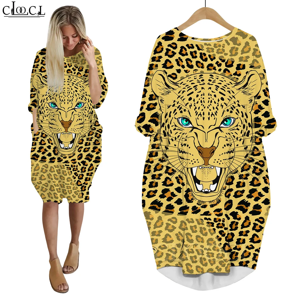 CLOOCL ชุด ZEBRA STRIPES พิมพ์แขนยาวหลวม Fit Pullover Robe Femme ชุดปาร์ตี้สุภาพสตรีชุดเซ็กซี่ Streetwear