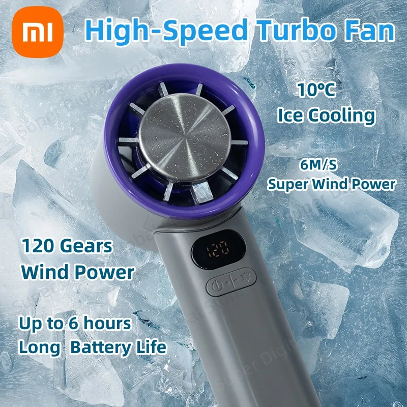 Mini ventilador de mano, ventiladores de escritorio portátiles de 120 velocidades, refrigeración instantánea con modo de hielo, ventilador elegante recargable para mujeres y hombres, nuevo