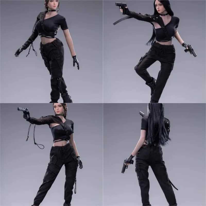 

3S008A/B 1/6 масштаб крутая футболка для девочек с воротником-манжетой, брюки, функциональный комплект куклы, модель для 12-дюймовых фигурок TBL/PH, тело «сделай сам»