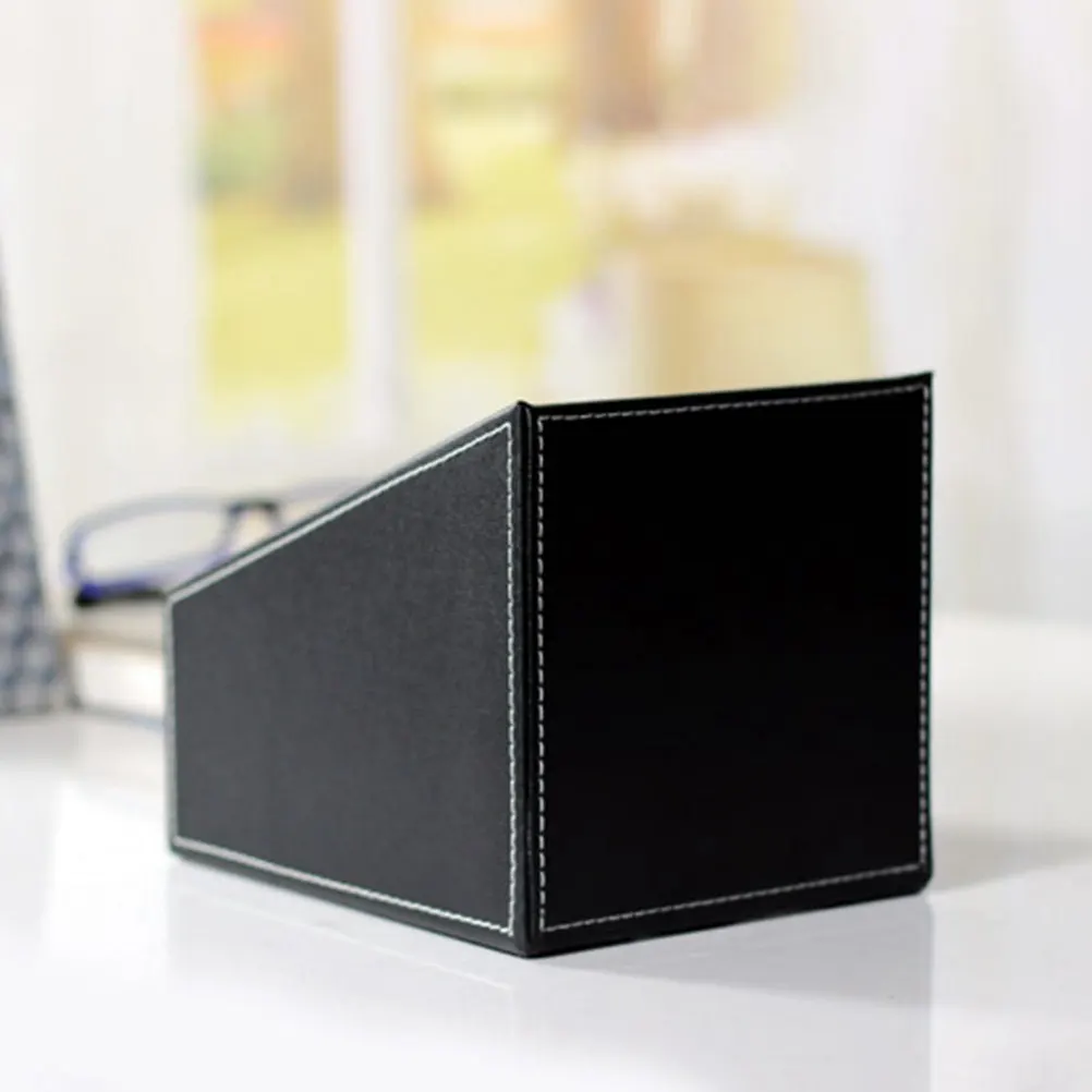 Multifunctional PU Desk Organizer Storage Box for Remote Controls Phones Stationery Scissors Living Room Office Desk
