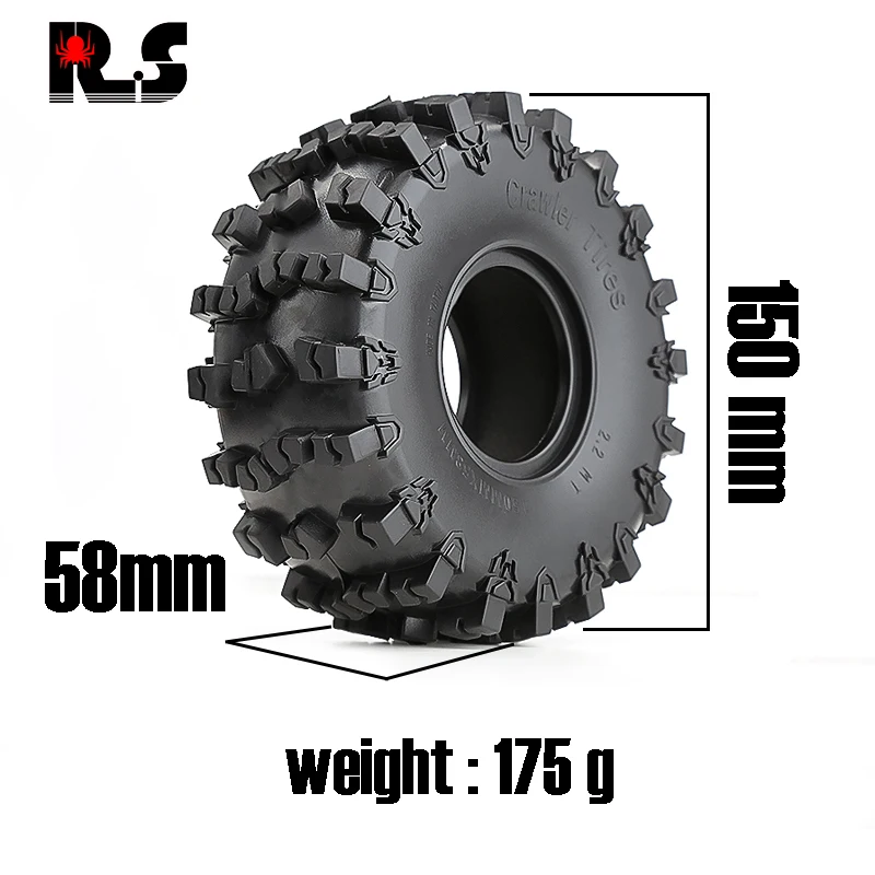 4 pçs 150mm 2.2 "gomas grandes pneus roda para 1/10 rc rastreador carro axial scx10 wraith rr10 capra rbx10 traxxas trx4
