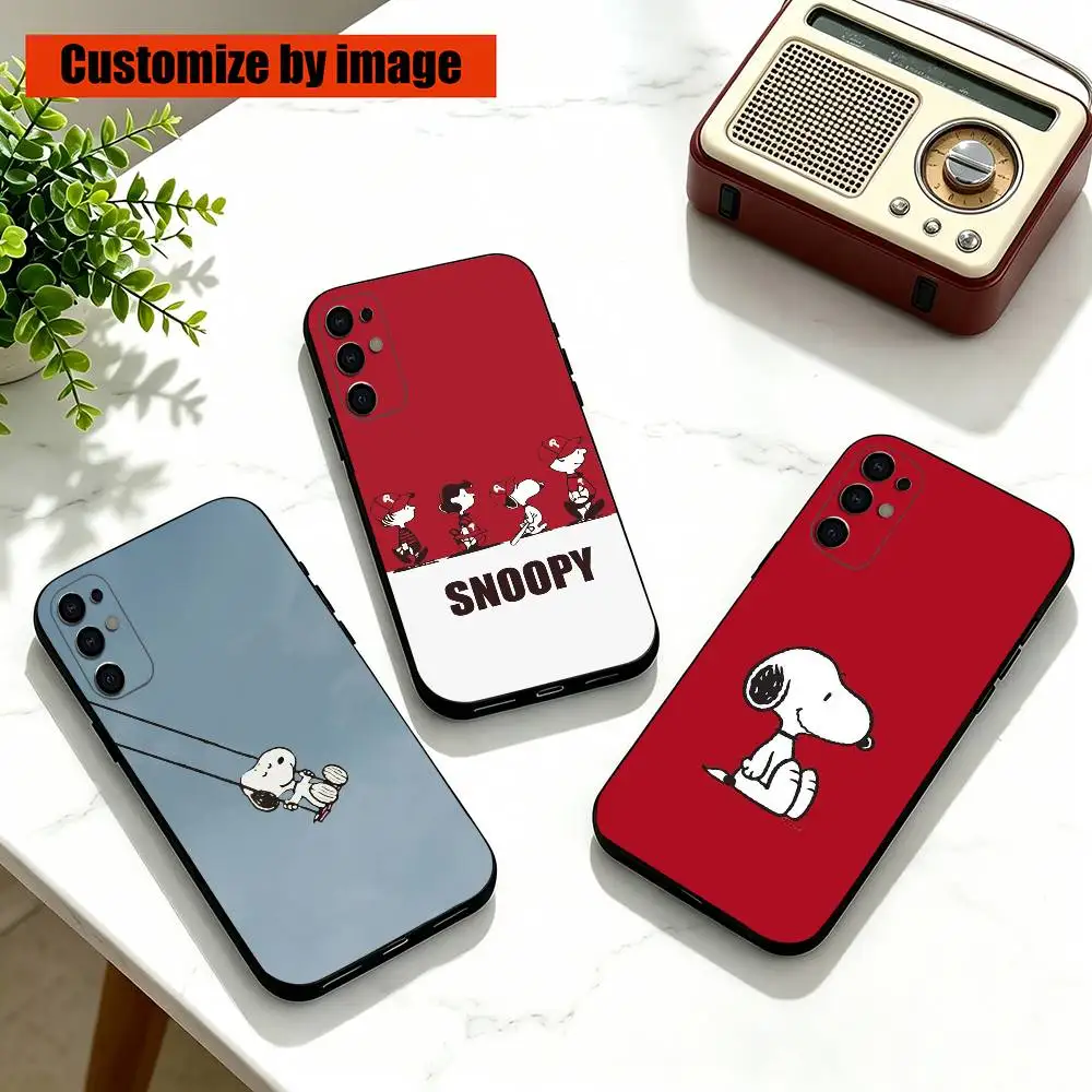 Cute S-Snoopys Gift Cartoon   Phone Case For Samsung S25,S24,S21,S22,S23,S30,Ultra,S20,Plus,Fe,Soft Silicone Black Cover