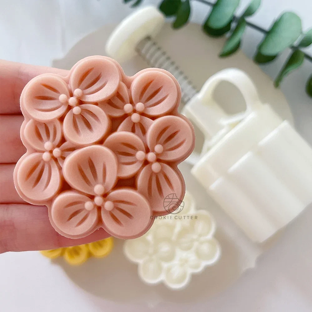 Mid-autumn Festival Osmanthus 20/75g Mooncake Mold 3D Flower Shaped Cookie Embosser Stamp Fondant Cake Decoration Baking Mold