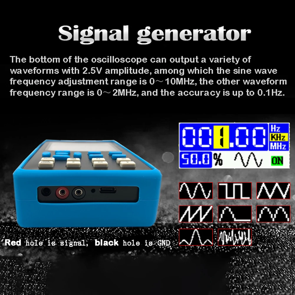 DSO2512G 120M Bandwidth 500MSa/s 2 In 1 Dual Channel Oscilloscope 10mV Minimum Vertical Sensitivity FFT Spectrum Analysis