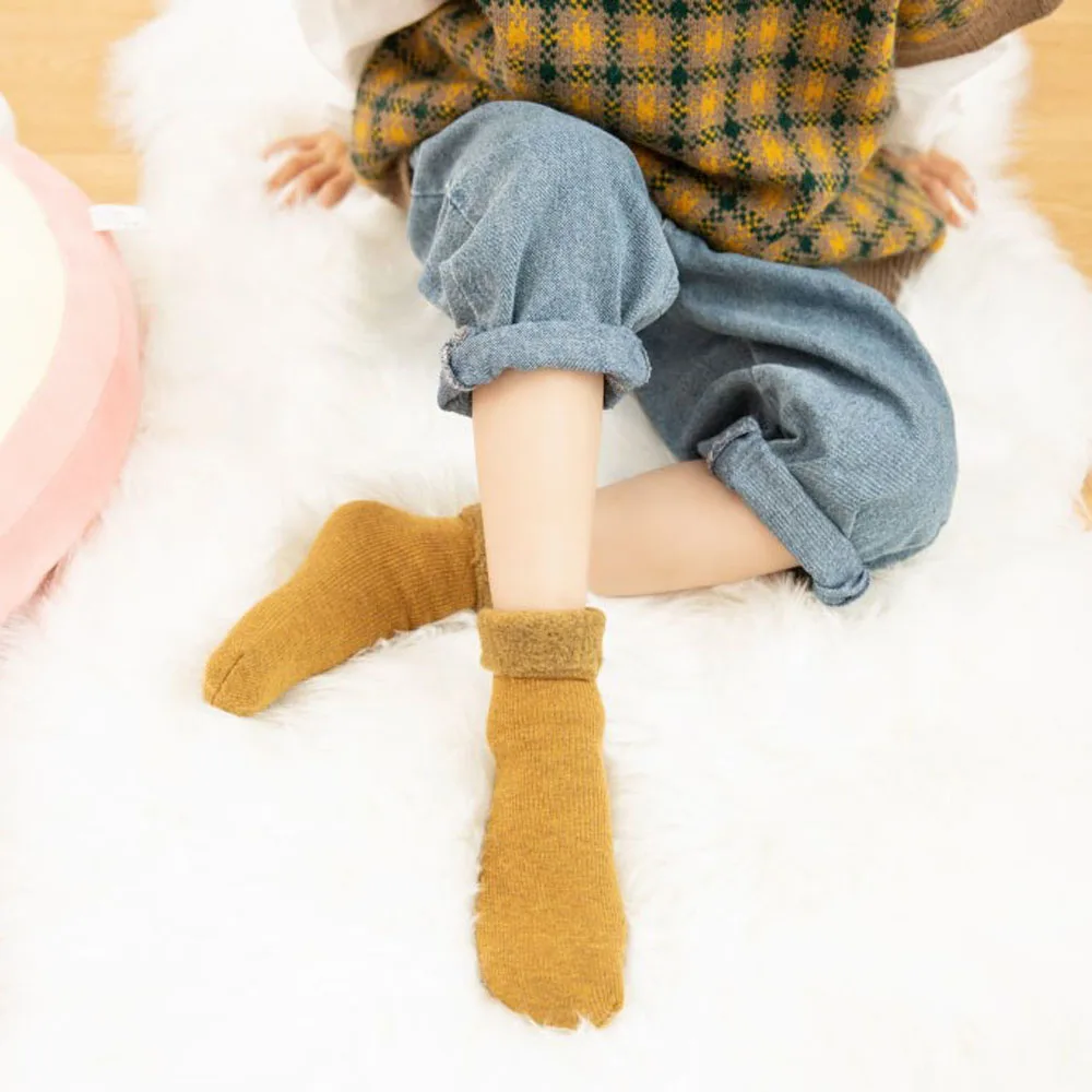 Boys 3-12 Y Toddler Kids Baby Girls Thickening Plush Socks Floor Socks Children Hosiery