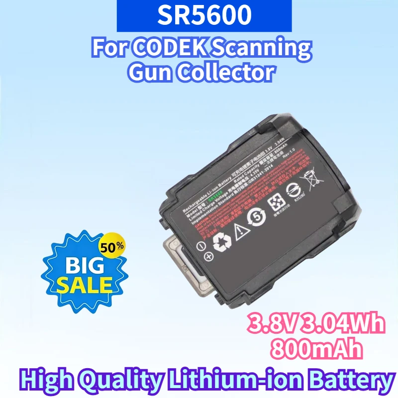 

New 3.8V 3.04Wh 800mAh SR5600 Rechargeable Battery for CODEK Scanning Gun Collector High Quality Lithium-ion Replacement Battery