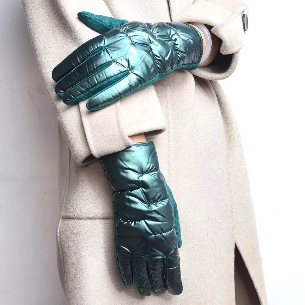 Waterproof Suede Down Cloth Driving Gloves Soft Warm Winter Cycling Gloves Thicken Vintage Touch Screen Gloves Outdoor Sports