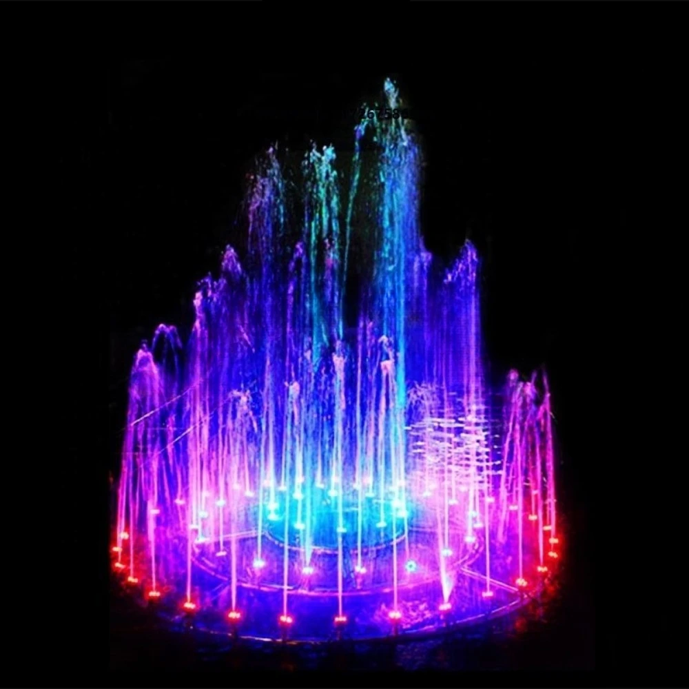 Customized 1.5m/2m/3m Stainless Steel Music Fountain Outdoor, Easy to Install PLC/DMX Dancing Fountain with RGB Led Lighting