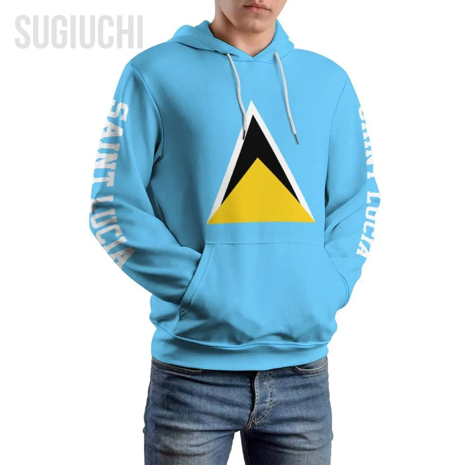 Unisex 3D Hoodie Saint Lucia Flag Men Women Polyester Harajuku Sweatshirt Pullover Hoodies Casual Cool