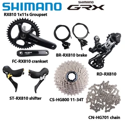 Shimano GRX RX810 RX812 1X11s Groupset 170mm 172.5mm 40/42T Crank RX810 Shifter 34T 42T Cassette Chain Road Bike Disc Brake Suit