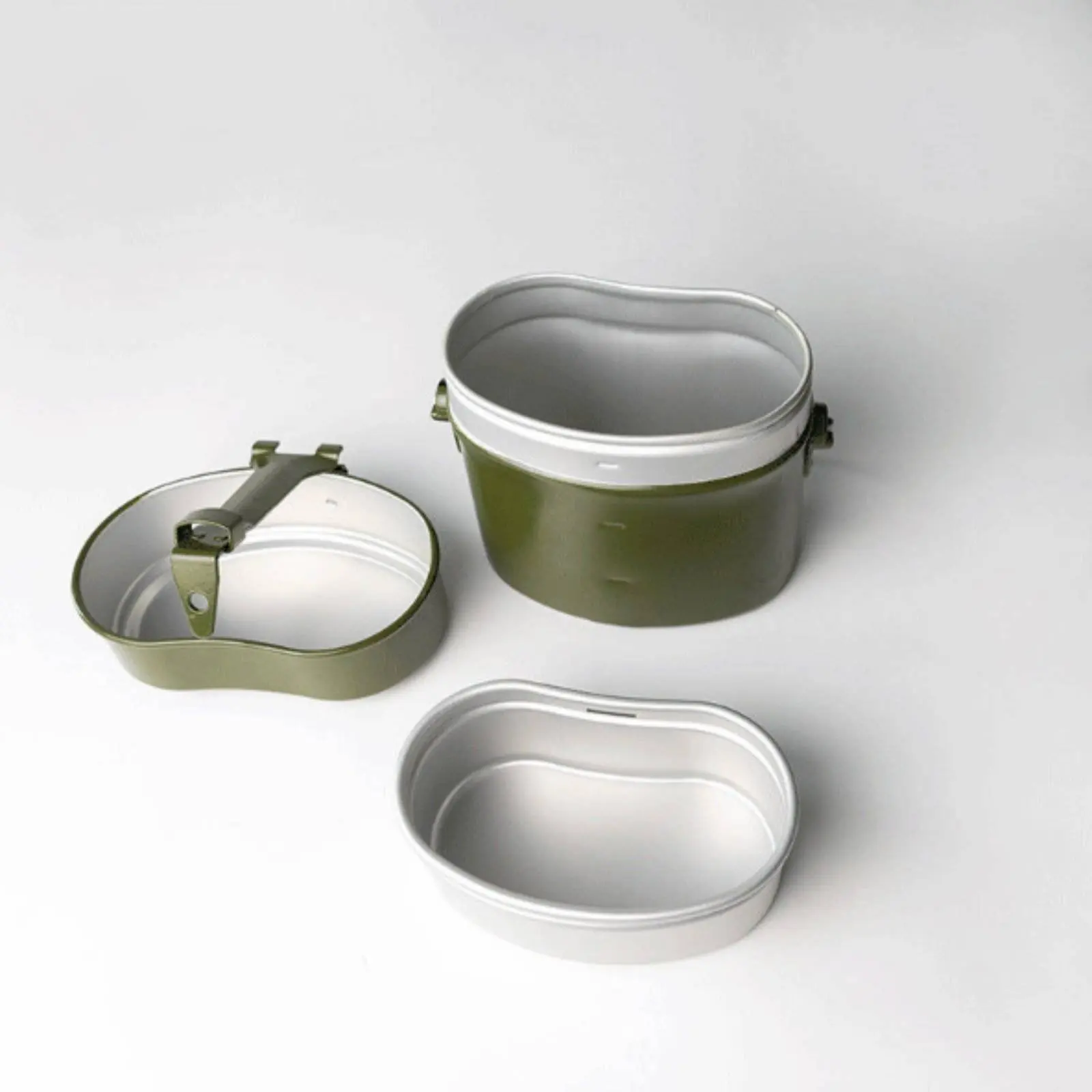 German Design Mess Kit Multi-Functional 3 Piece Camping Cook Set Heatable Aluminum Lunch Box High Temperature Resistant
