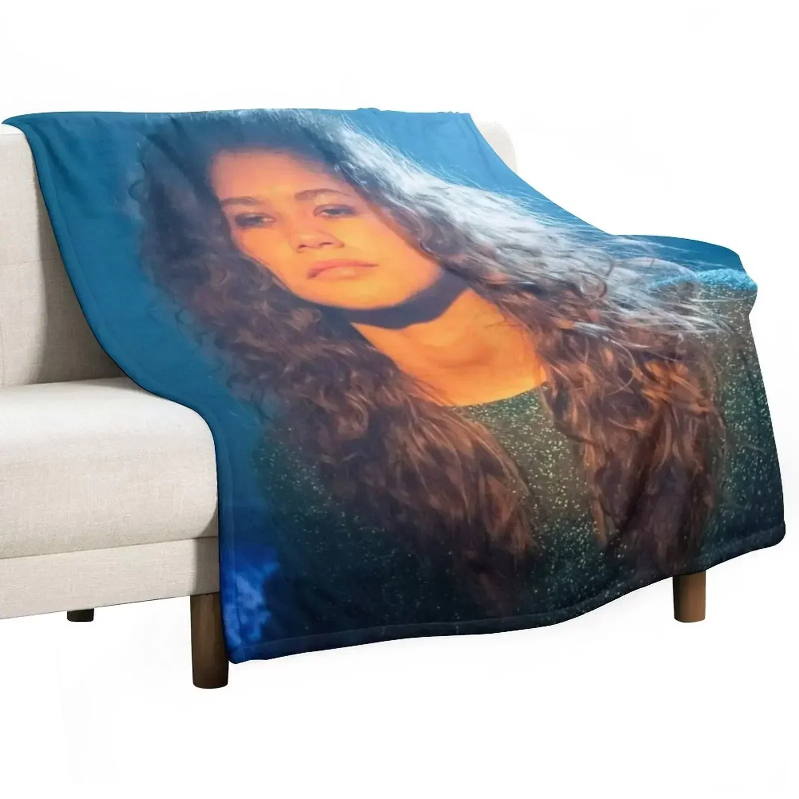 

Rue Bennett Dazed Euphoria Scene Throw Blanket blankets ands Flannel Fabric Blankets