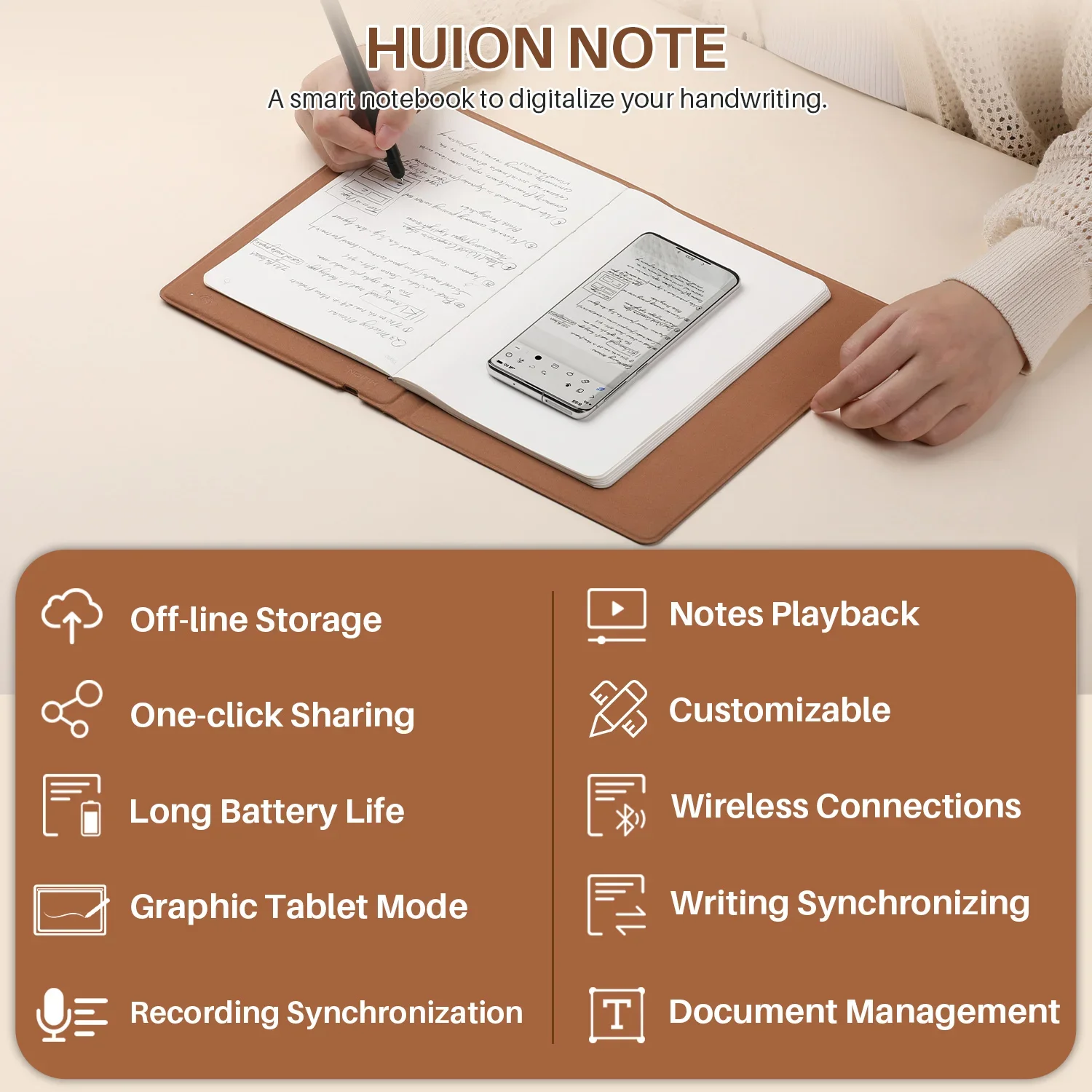 huion note 2 in 1 digital notebook drawing tablet portable electronic wireless a5 size e-writing handwriting smart notebook X10