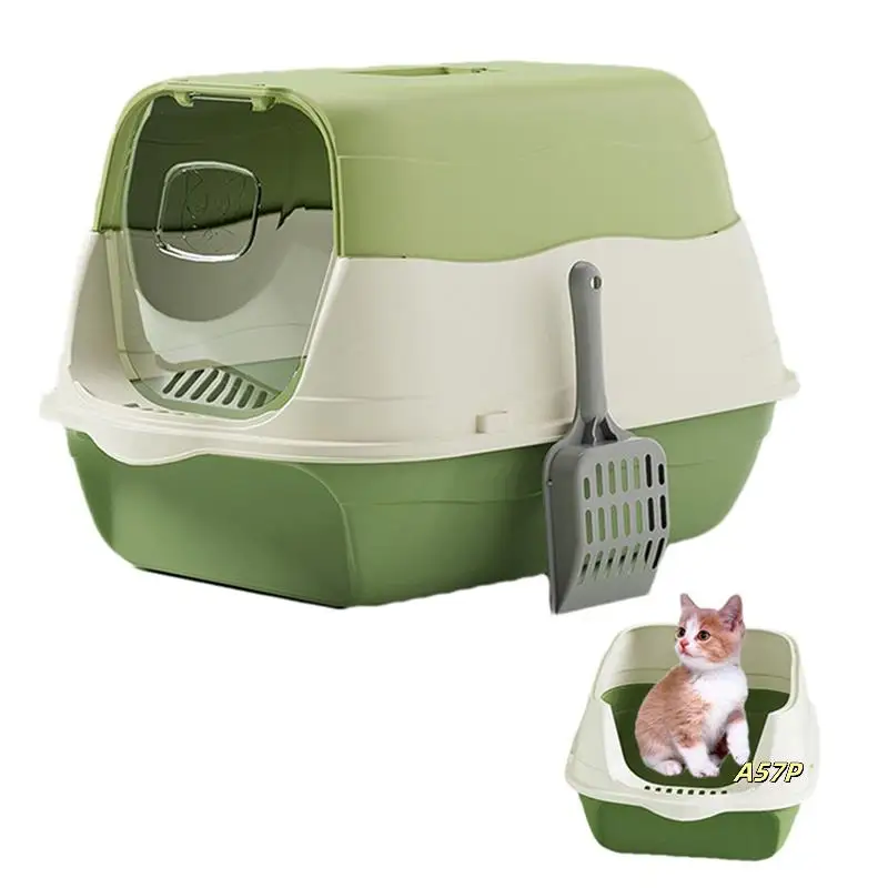 

2X Fully Enclosed Cat Litter Box Splash-Proof Cat Potty Breathable Removable Kitten Toilet Cat Accessories