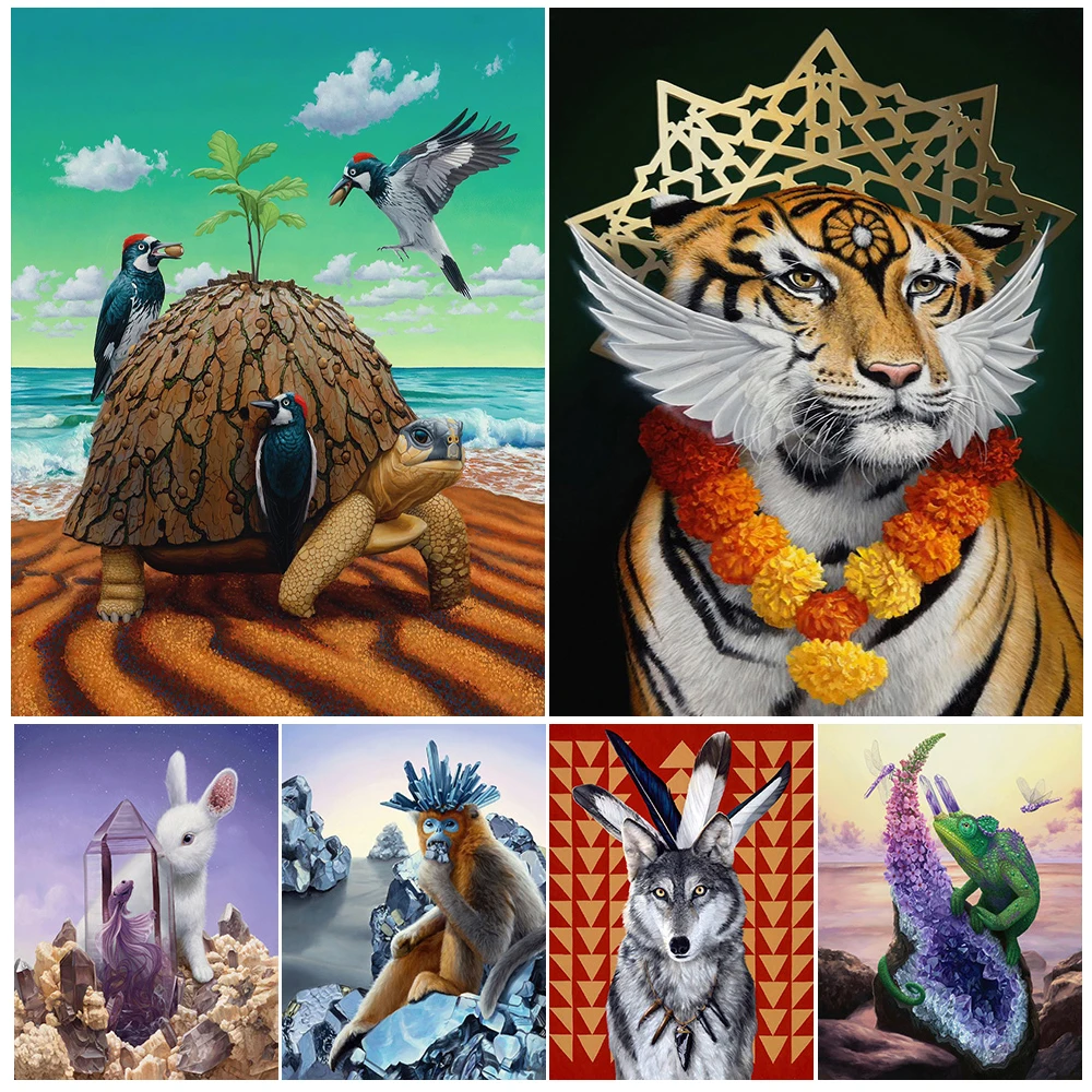 

Flame Hedgehog And Kraken Snake Vintage Wall Art Canvas Painting Mysterious Magical Creatures Art Poster Print Home Decoration