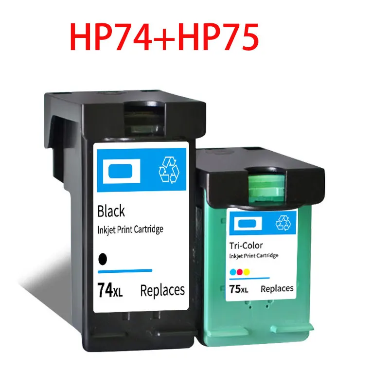 Cartucho de tinta para impresora HP74 HP75XL, Compatible con PhotoSmart C5200, C5225, C5240, C5250, C5270, C5280, C5290, C5500, C5540, C5550