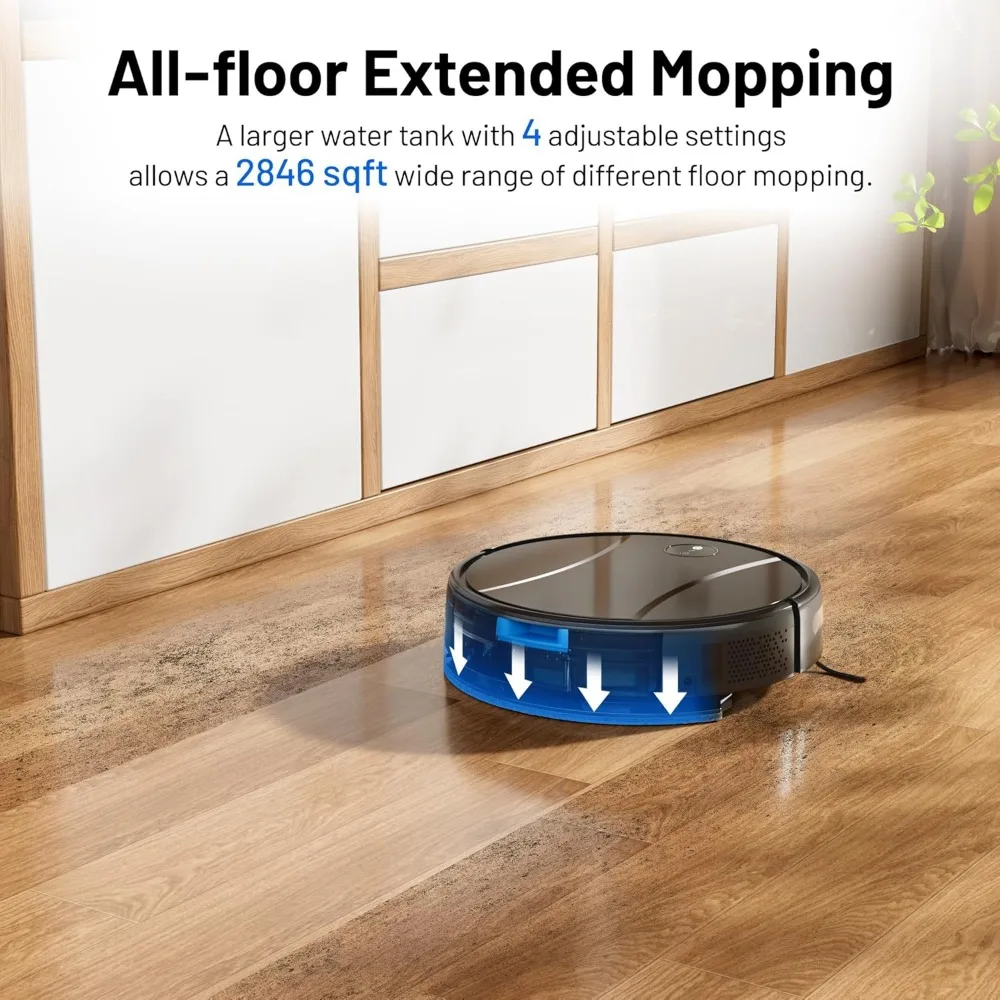 Robot Vacuum and Mop Combo, 4200Pa Powerful Robotic Vacuum Cleaner with Self-Charging, Home Automatic Robot Aspiradora