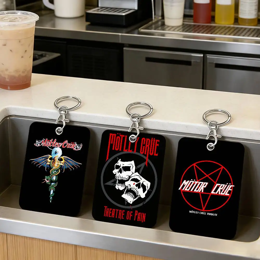 

Держатель для карт Band M-Motley Crue из полиуретана с брелоком для банковских карт, карт метро, автобусных карт, защитный чехол для карт доступа