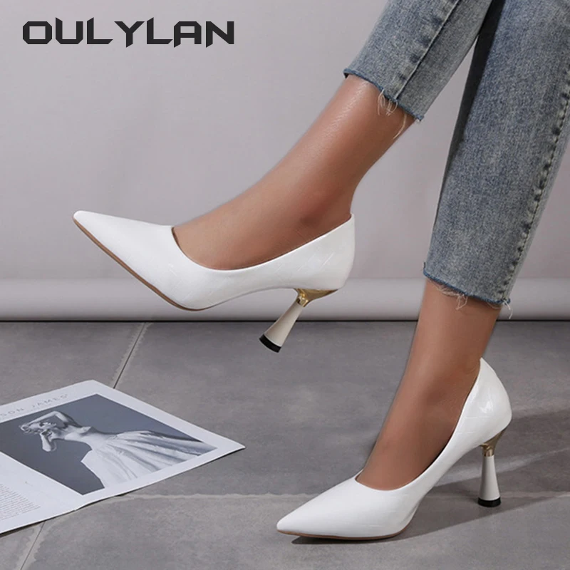 New Pattern Embossed In Autumn and Winter Fashion Oversize Shoes Plaid Classic Casual High Heels 2024 Pumps Women Shoes