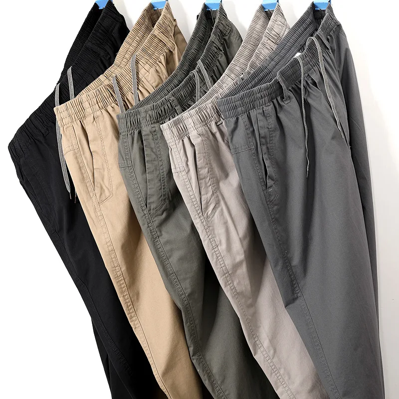 

Cotton Spring And Autumn New Style Middle-Aged Long Men's Business Casual Straight-Leg Cargo Pants Men