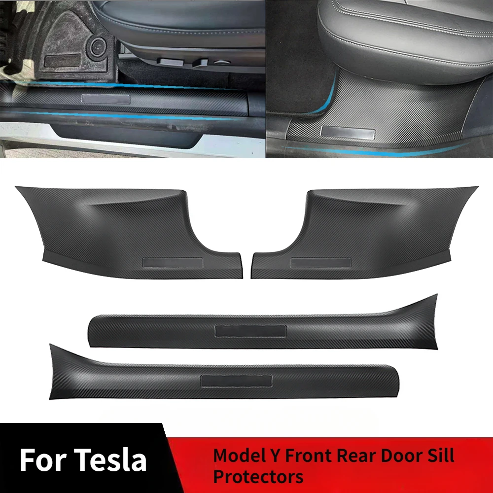 

Fit For Tesla Model Y Front Rear Door Sill Protectors Trim Car Door Sill Cover Door Pedal Cover Protection Car Accessories