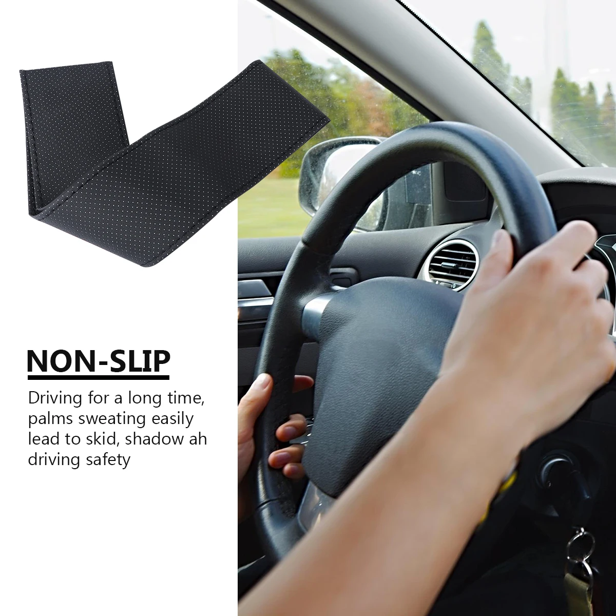 

Steering Wheel Cover High-end Car Accessories Wrap Punch Hole Protector